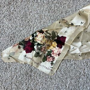 Adrienne Vittadini Floral Scarf - Cream and Burgundy